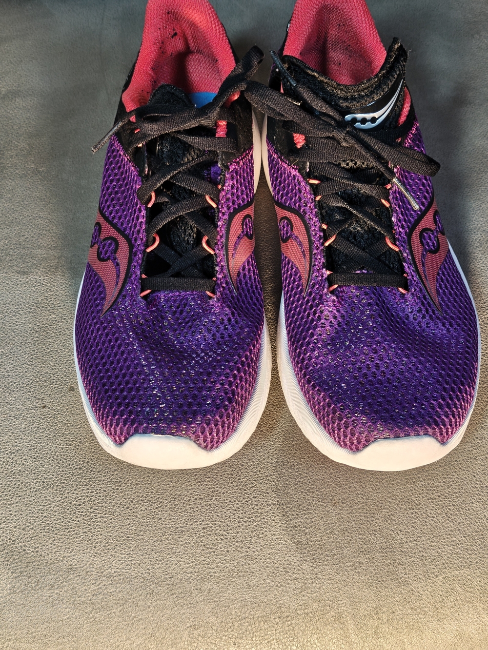 Saucony Women's Purple Mesh Athletic Sneakers with Black Laces
